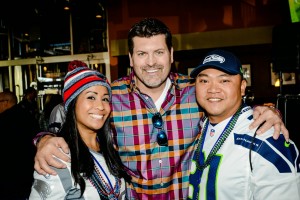 Celebrity Guest Mark Schlereth (middle) hanging out with guests  